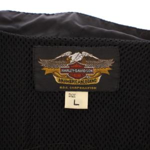 HARLEY DAVIDSON ナイロンジャケット スタンドカラー アウター ジップアップ ショート丈 ロゴ L 黒 ブラック /BB