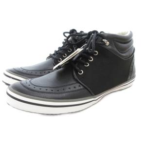 TAKEO KIKUCHI タグ付き ハイカットスニーカー シューズ サイドジップ 75 黒 ブラック /GV