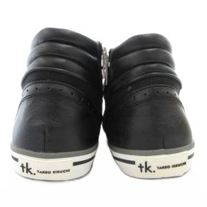 TAKEO KIKUCHI タグ付き ハイカットスニーカー シューズ サイドジップ 75 黒 ブラック /GV