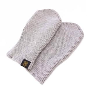 手袋 フィンガーレス ミトン ニット ワンカラー グレー /BB