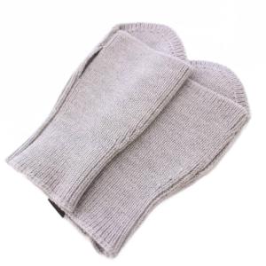 BATONER 手袋 フィンガーレス ミトン ニット ワンカラー グレー /BB