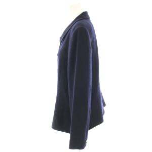 Leilian ラウンドカラージャケット ニットジャケット ウール 13+ 紺 ネイビー GG1891144 /HN