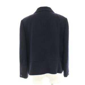 Leilian ラウンドカラージャケット ニットジャケット ウール 13+ 紺 ネイビー GG1891144 /HN