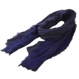 ストール ニット ストレッチ ワンカラー 紺 ネイビー /BB