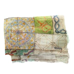 Faliero Sarti ストール マフラー 総柄 シルク混 マルチカラー /YM