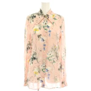 ブラウス 花柄 シアー 38 ピンク P431E