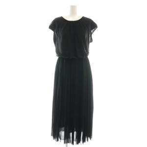 ワンピース ミモレ ロング ノースリーブ 38 黒 ブラック /AT OS