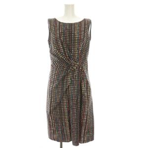 ワンピース ひざ丈 ノースリーブ 総柄 36 マルチカラー /YM