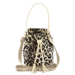 × MAISON DE REEFUR 2WAY ショルダーバッグ ワンハンドルバッグ 巾着型 レオパード柄