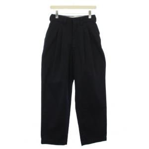 TOMBOY PANTS トムボーイパンツ ワイド スラックス ジップフライ ワンカラー 無地 34 紺