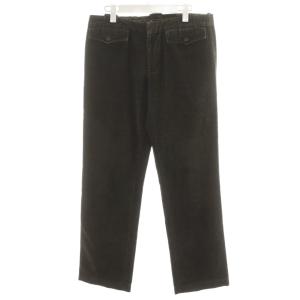 コーデュロイパンツ ジッパーフライ ロゴ 花柄 刺繍 コットン 34/48 カーキ /AN5