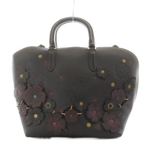 COACH ダコタ サッチェル グラブタン レザー ウィズ リンクド ティーローズ ハンドバッグ