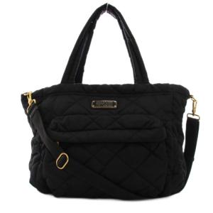キルティング トートバッグ ショルダーバッグ 2WAY 黒 ブラック /YM