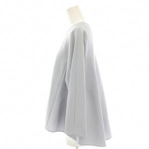 TOMORROWLAND 20SS ドライダブルクロスクルーネックプルオーバー ブラウス シャツ 八分袖 34 水色 ライトブルー