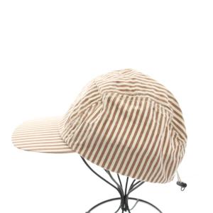 PHEENY ストライプダンプキャップ STRIPE DUMP CAP 野球帽 ドローコード 茶 ブラウン 白 ホワイト