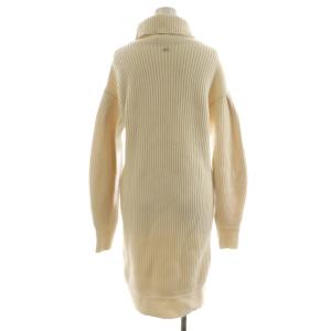 A/X ARMANI EXCHANGE ニットワンピース ひざ丈 長袖 リブ タートルネック ウール S 白 ホワイト 6KYA2L YMS6Z