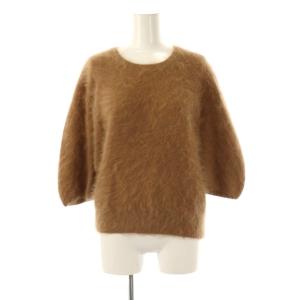 シャギーニット セーター プルオーバー アンゴラ混 ブラウン /CX OS