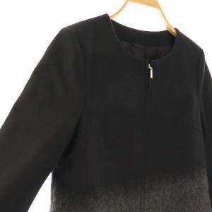 ANAYI ジャケット ノーカラージャケット ジップアップ ブラック グレー /DO