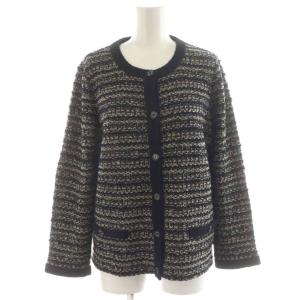 ノーカラージャケット ツイード 11 黒 ブラック AM0204052 /AN16