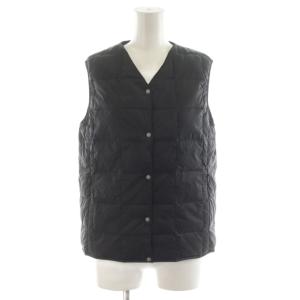 ベーシック Vネックボタン インナーダウンベスト ナイロン M 黒 ブラック TAION-001 /AN21