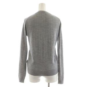 JOHN SMEDLEY リブニット カットソー 長袖 ヘンリーネック ウール S グレー /AN55