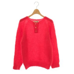 ニット セーター 長袖 モヘヤ 赤 /HK