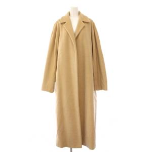 白タグ チェスターコート アウター ロング丈 前開きトッパー ウール ワンカラー 40 ベージュ /BB