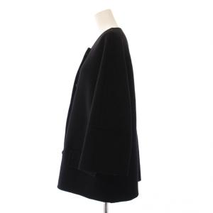 MARNI ノーカラージャケット アウター 無地 ワンカラー ウール カシミヤ混 アンゴラ混 42 黒 ブラック /BB