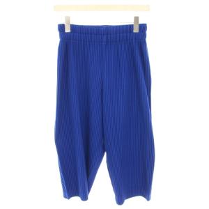 プリーツパンツ イージーパンツ クロップドパンツ サンプル品 L 青 ブルー /YT