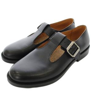 SKOOLER SK T-STRAP スクーラー Tストラップ レザーシューズ 25cm 黒 ブラック