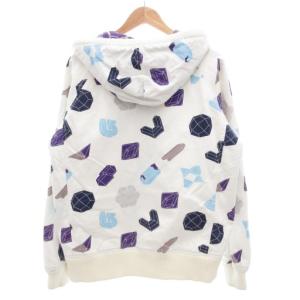 BURTON ジップアップパーカー ジャケット M 白 ホワイト マルチカラー 幾何学模様 総柄 /GV