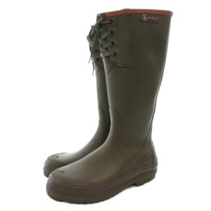 長靴 レインシューズ 40 カーキ レースアップ /GV