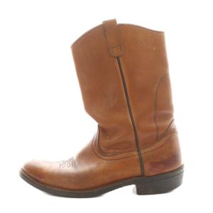 ウエスタンブーツ ロングブーツ レザー 8 茶 ブラウン /AN25