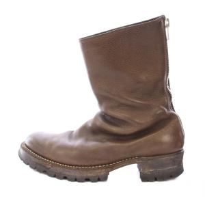 イタリアンショルダー バックジップ ショートブーツ 41 ブラウン