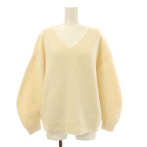 21AW CA/W ショートV プルオーバー ニット セーター 長袖 Vネック カシミヤ アイボリー 21080240825040