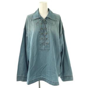 25SS 25050240106120 デニムカフタンシャツ チュニック丈 ブルー /ES