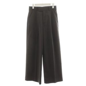 24AW エステルツイルストレッチスラックスパンツ ワイドパンツ センタープレス 38 グレー 24030240507030