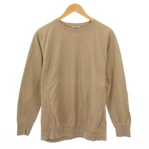 Tシャツ ロンT 長袖 クルーネック ストレッチ 裏起毛 ワンカラー 無地 3 ベージュ ABAP01SU