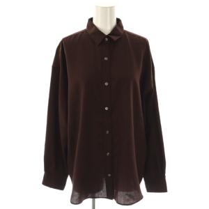 シャツ ブラウス 長袖 前開き 36 茶 /NR