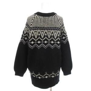 allureville ニット セーター 2 黒 ブラック 長袖 ノルディック柄 /AE