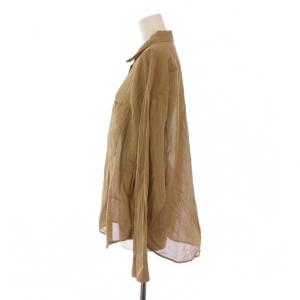 NOBLE 25SS アキハストライプオーバーシャツ ブラウス 長袖 F ブラウン 25050240502020 /BM