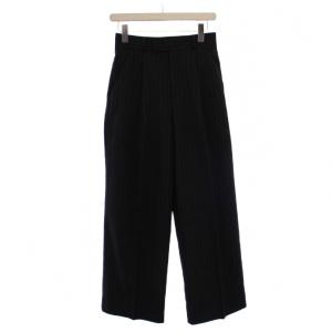 24AW ストライプツイルストレッチスラックスパンツ ジップフライ 38 黒 24030240509030