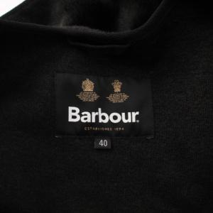 Barbour ADAM ET ROPE別注 ファーライナーベスト Vネック ジップアップ ショート丈 40 黒 ブラック