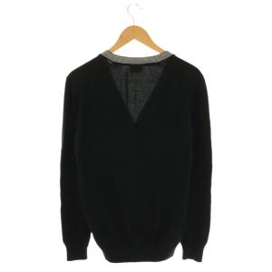 LACOSTE カーディガン ニット Vネック 3 ブラック ホワイト /ES