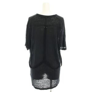 Neil Barrett カットソー Tシャツ ラウンドネック 半袖 サスペンダー 麻 リネン XL 黒 ブラック BJE51 0505