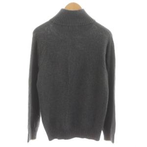 BURBERRY BLACK LABEL カーディガン リブ ロゴ 刺繍 コットン ウール 2 グレー D1N15-814-06 /AN40