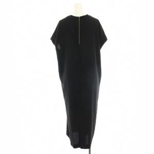 iCB 22SS FluidBackSatinワンピース ミモレ ロング 半袖 4 黒 ブラック OPCYNM0902