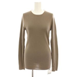 18G梳毛クルーネックニットプルオーバー セーター 長袖 タグ付き F 茶 ブラウン CH106107ER