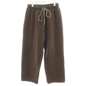 スウェットパンツ イージーパンツ 裏起毛 ロゴ XS 茶 ブラウン /AN38