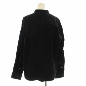 GALERIE VIE 23AW コットンコーデュロイ ワイドシャツ 長袖 バンドカラー F 黒 ブラック 23013401209